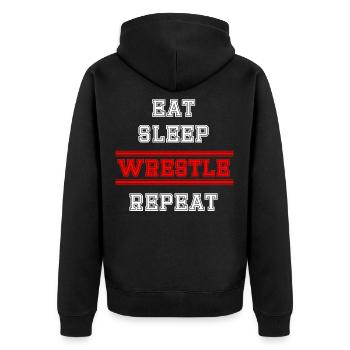 Wrestling wrestlers - Unisex Premium Organic Zip Hoodie - black - Back - Nico (187cm)