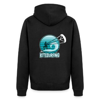 Kitesurfing Kitesurfing Surfing Wind Waves - Unisex Premium Organic Zip Hoodie - black - Back - Nico (187cm)