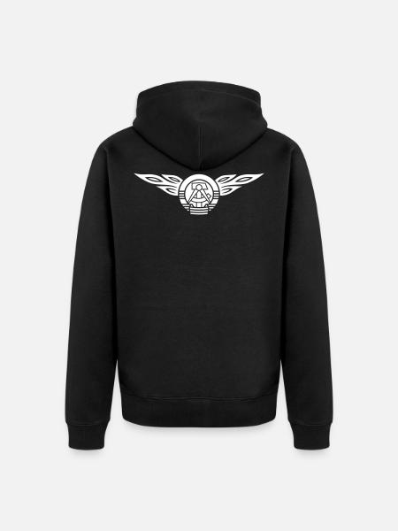 GDR flames crest 1c - Unisex Premium Organic Zip Hoodie - black