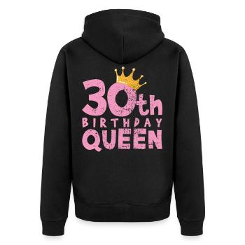 30th birthday - Unisex Premium Organic Zip Hoodie - black - Back - Nico (187cm)