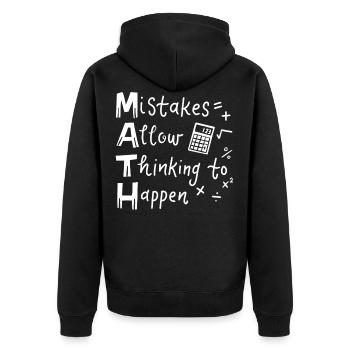 Mathelehrer - Unisex Premium Bio Zip Hoodie - Schwarz - Hinten - Nico (187cm)