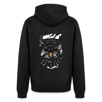 Owl - Hibou - Veste à capuche bio Premium Unisexe - noir - Dos - Nico (187cm)