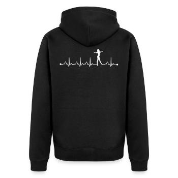 Danse du rythme cardiaque - Veste à capuche bio Premium Unisexe - noir - Dos - Nico (187cm)