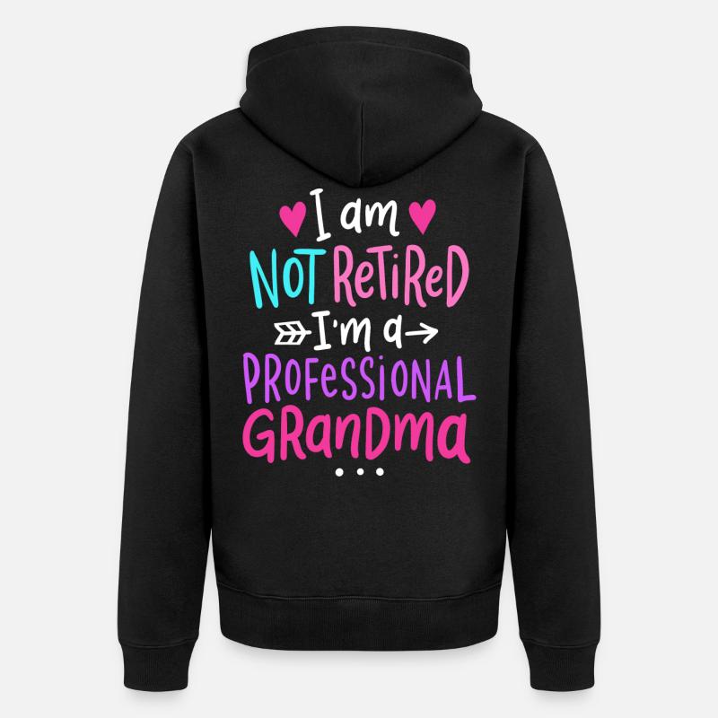Grand-mère retraitée grand-mère - Veste à capuche bio Premium Unisexe - noir