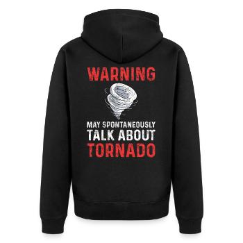Tornado-Sturmjäger - Unisex Premium Bio Zip Hoodie - Schwarz - Hinten - Nico (187cm)