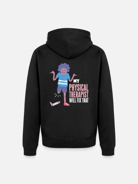 Physiotherapist gift idea funny saying - Unisex Premium Organic Zip Hoodie - black