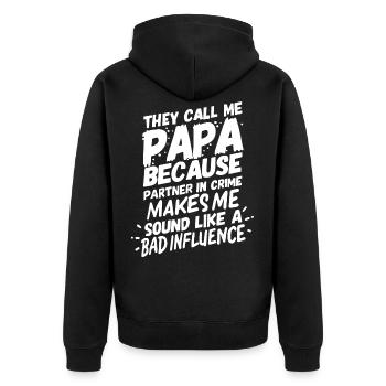 Daddy Father's Day - Unisex Premium Organic Zip Hoodie - black - Back - Nico (187cm)