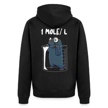 Chemistry joke - Unisex Premium Organic Zip Hoodie - black - Back - Nico (187cm)