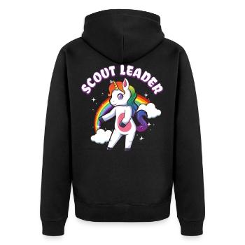 Scouting - Unisex Premium Bio Zip Hoodie - Schwarz - Hinten - Nico (187cm)