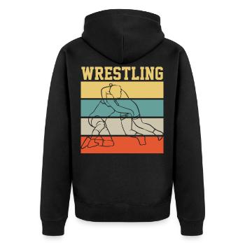 Ringen - Unisex Premium Bio Zip Hoodie - Schwarz - Hinten - Nico (187cm)