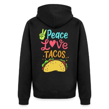 Taco - Unisex Premium Organic Zip Hoodie - black - Back - Nico (187cm)