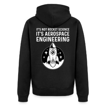 Aerospace Engineering - Unisex Premium Organic Zip Hoodie - black - Back - Nico (187cm)