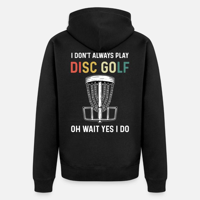 Disc Golf - Unisex Premium Bio Zip Hoodie - Schwarz