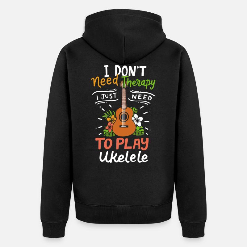 Ukulele - Unisex Premium Bio Zip Hoodie - Schwarz