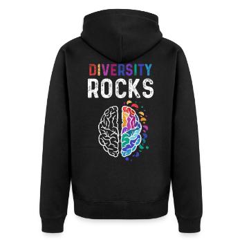 Autism - Unisex Premium Organic Zip Hoodie - black - Back - Nico (187cm)