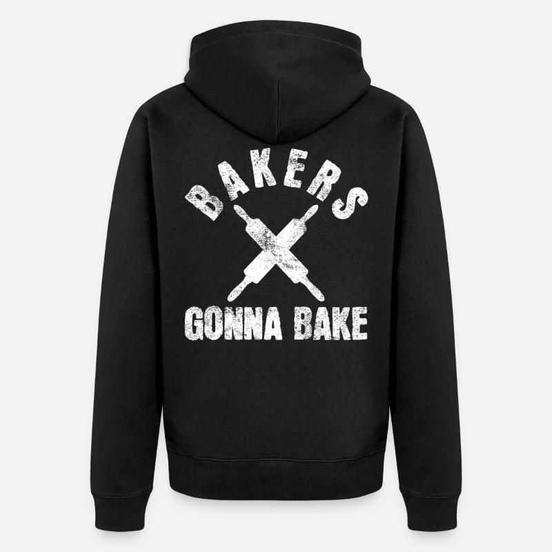 Bäcker Backen - Unisex Premium Bio Zip Hoodie - Schwarz