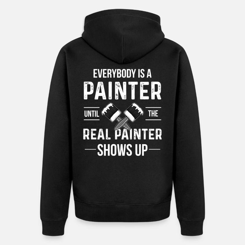 Maler Streichen - Unisex Premium Bio Zip Hoodie - Schwarz