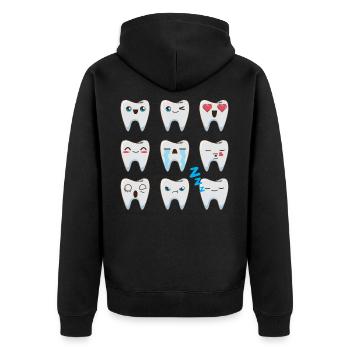 Dentiste, cabinet dentaire, dents - Veste à capuche bio Premium Unisexe - noir - Dos - Nico (187cm)