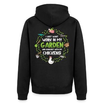 Poulets jardinier jardinier jardinier - Veste à capuche bio Premium Unisexe - noir - Dos - Nico (187cm)