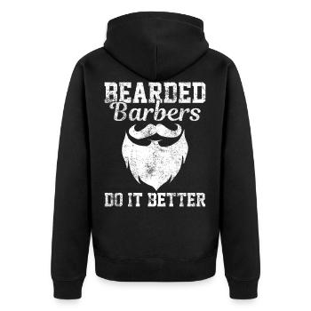 Bart Barber coiffeur - Veste à capuche bio Premium Unisexe - noir - Dos - Nico (187cm)