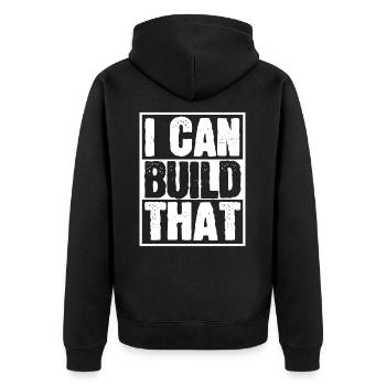 Carpenter Handyman Woodworker - Unisex Premium Organic Zip Hoodie - black - Back - Nico (187cm)
