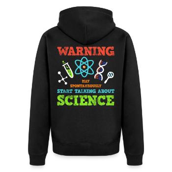 Science science chemistry bio physics - Unisex Premium Organic Zip Hoodie - black - Back - Nico (187cm)