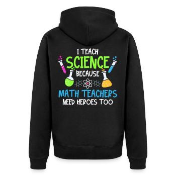 Professeur de physique chimie - Veste à capuche bio Premium Unisexe - noir - Dos - Nico (187cm)