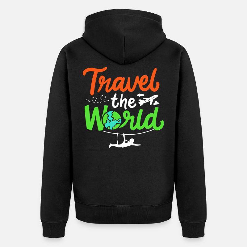 Tour du monde - Veste à capuche bio Premium Unisexe - noir