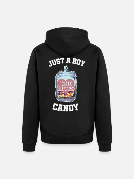 Halloween Süßigkeiten Süßes oder Saures - Unisex Premium Bio Zip Hoodie - Schwarz