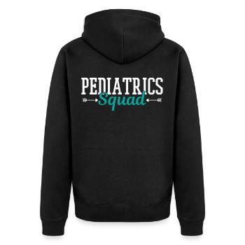 Kinderkrankenschwester Kinderärztin - Unisex Premium Bio Zip Hoodie - Schwarz - Hinten - Nico (187cm)