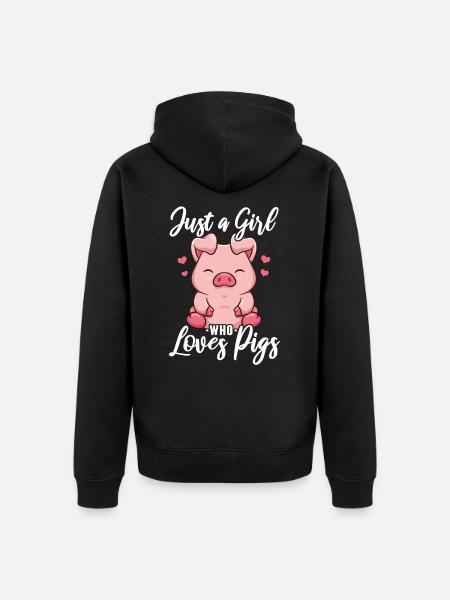 Pigs Piglet Piglet Pig - Unisex Premium Organic Zip Hoodie - black