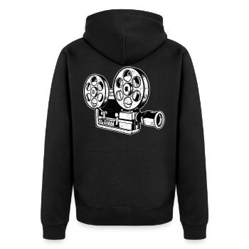 Film rotating camera - Unisex Premium Organic Zip Hoodie - black - Back - Nico (187cm)