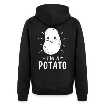 Pommes de terre - Veste à capuche bio Premium Unisexe - noir - Dos - Nico (187cm)