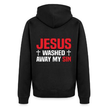 Jésus-Christ - Veste à capuche bio Premium Unisexe - noir - Dos - Nico (187cm)