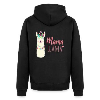 Fête des mères Mama Lama - Veste à capuche bio Premium Unisexe - noir - Dos - Nico (187cm)