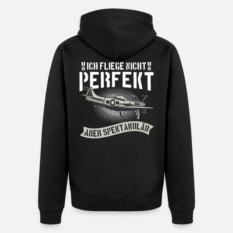 Modellbau Modellflug Sprüche Geschenk - Unisex Premium Bio Zip Hoodie - Schwarz