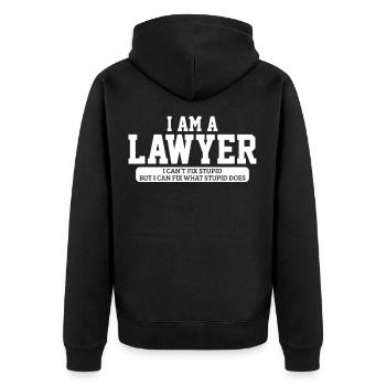 Lawyer lawyer attorney - Unisex Premium Organic Zip Hoodie - black - Back - Nico (187cm)