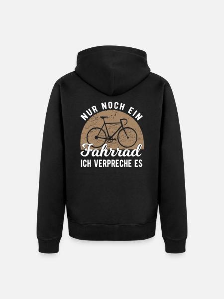 Fahrrad Rennrad MTB - Unisex Premium Bio Zip Hoodie - Schwarz