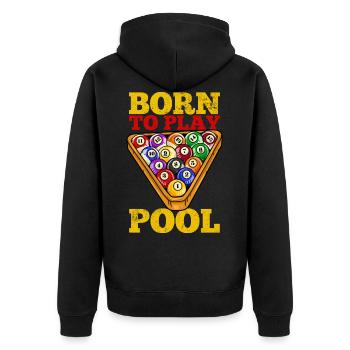 Pool player billiards - Unisex Premium Organic Zip Hoodie - black - Back - Nico (187cm)