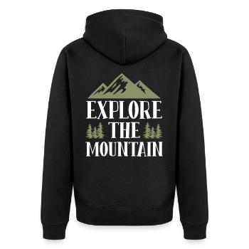 Explorez Mountains Say Mountains - Veste à capuche bio Premium Unisexe - noir - Dos - Nico (187cm)