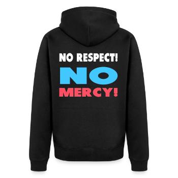 Pas de respect! Pas de pitié! - Veste à capuche bio Premium Unisexe - noir - Dos - Nico (187cm)