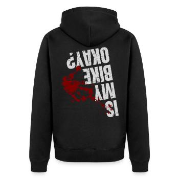 EST MA VÉLO OKAY Bloody Edition | Cycliste - Veste à capuche bio Premium Unisexe - noir - Dos - Nico (187cm)