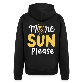 Sun beach brown - Unisex Premium Organic Zip Hoodie - black - Back - Nico (187cm)