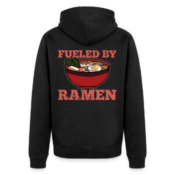 Ramen - Unisex Premium Bio Zip Hoodie - Schwarz - Hinten - Nico (187cm)