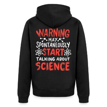 Wissenschaft Physikerin Chemikerin - Unisex Premium Bio Zip Hoodie - Schwarz - Hinten - Nico (187cm)