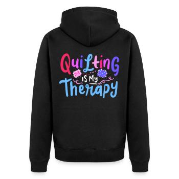 Quilting - Unisex Premium Organic Zip Hoodie - black - Back - Nico (187cm)
