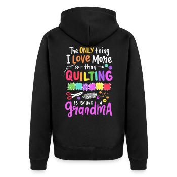Quilting - Unisex Premium Organic Zip Hoodie - black - Back - Nico (187cm)