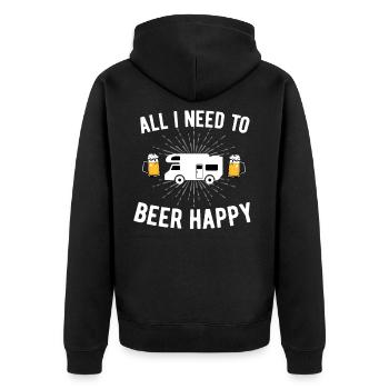 Camping campeur campeur bière - Veste à capuche bio Premium Unisexe - noir - Dos - Nico (187cm)