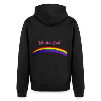 Coloré gay gay lesbienne Antifa - Veste à capuche bio Premium Unisexe - noir - Dos - Nico (187cm)