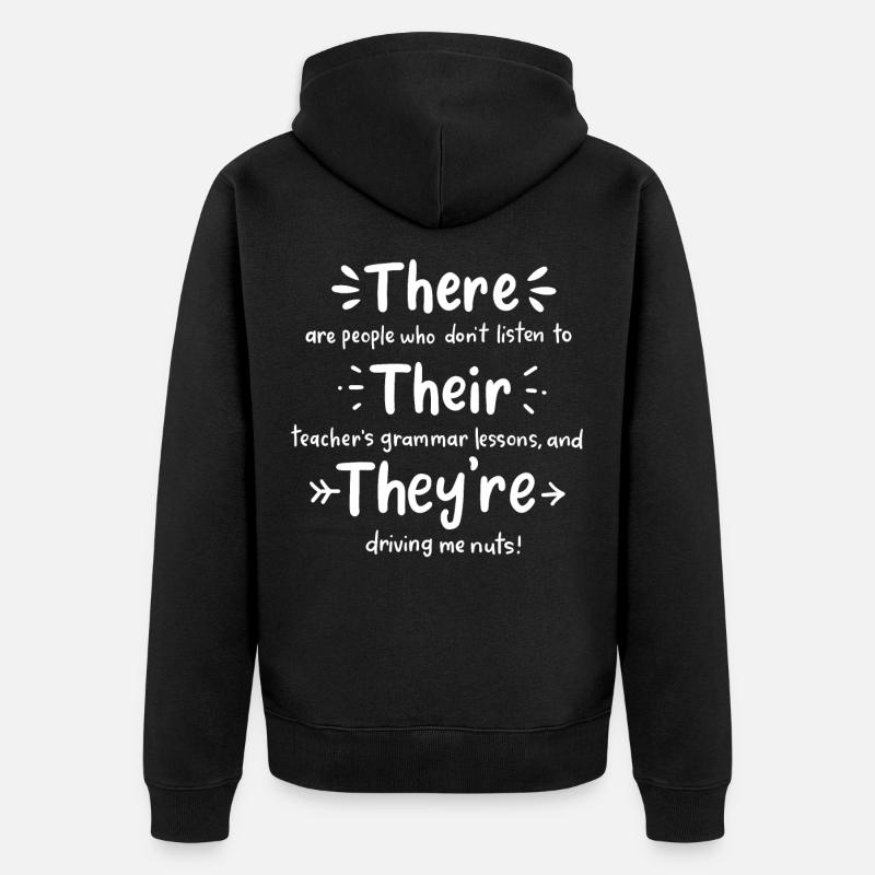 Grammaire Anglaise - Veste à capuche bio Premium Unisexe - noir
